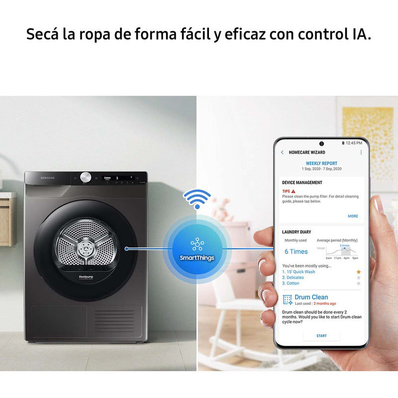 Secarropas Samsung Dv90t 9.0kg Inox Color Platinum