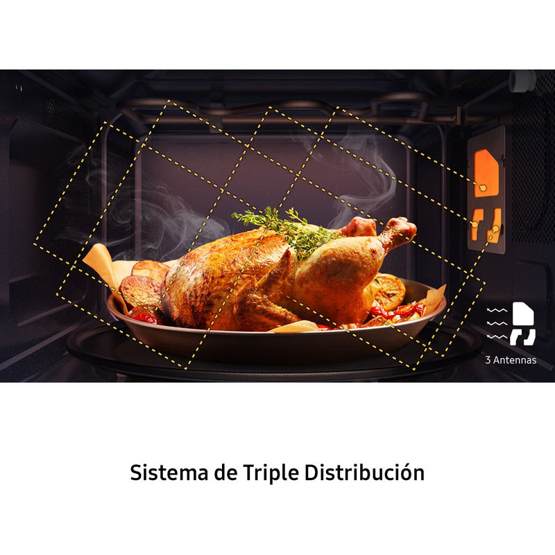 Microondas Samsung Bespoke Grill Fry Ceramico 30 L Gris