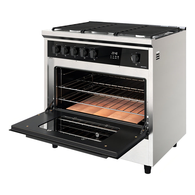 Cocina Industrial Morelli Prego 900 87cm 5 Hornallas Multigas Acero Inoxidable