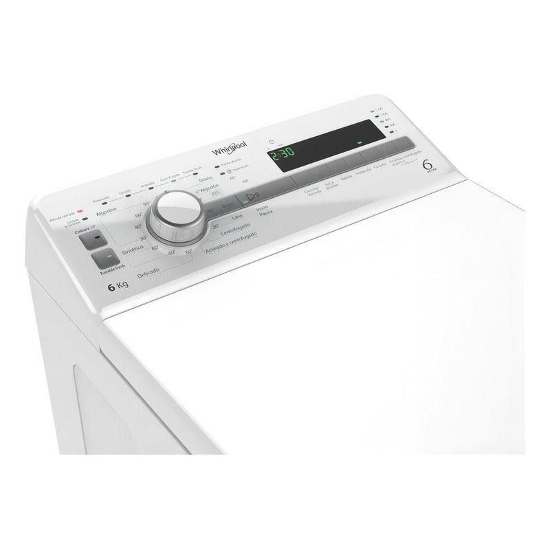 Lavarropas Whirlpool Carga Superior 40cm Wcs60zb 6kg 1200rpm Color Blanco