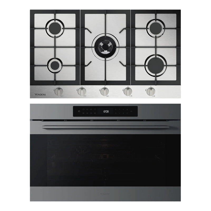 Combo Vondom Horno Electrico Airfry Y Anafe A Gas 5h 90 Cm