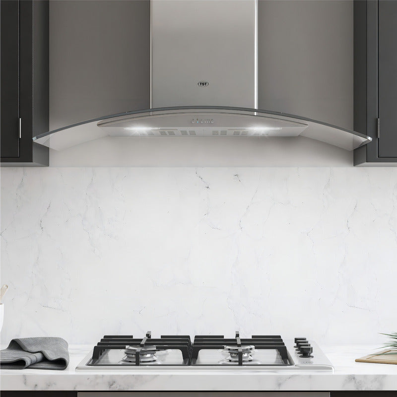 Extractor Purificador De Cocina Tst Lacar Acero Inoxidable De Pared 750 Mm X 500 Mm Plateado