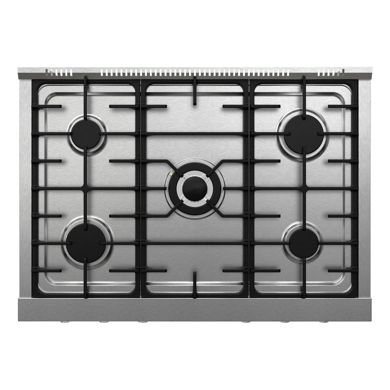 Cocina Morelli Zafira 900 Gas 5 Hornallas Con Visor Espejado Color Plateado