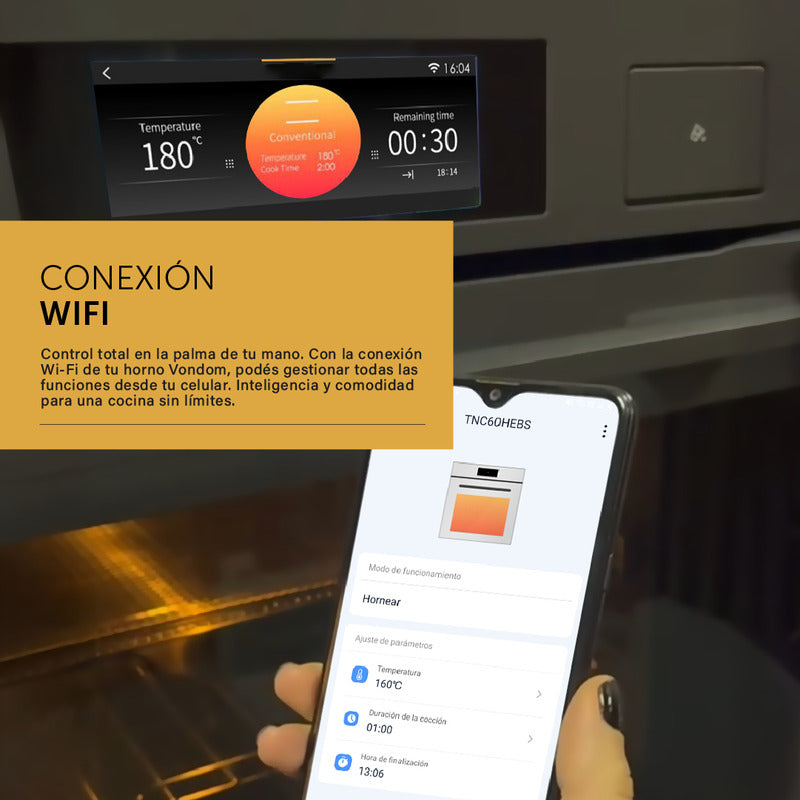 Horno Eléctrico Empotrable Vapor Profesional Y Air Fry 90cm Color Gris