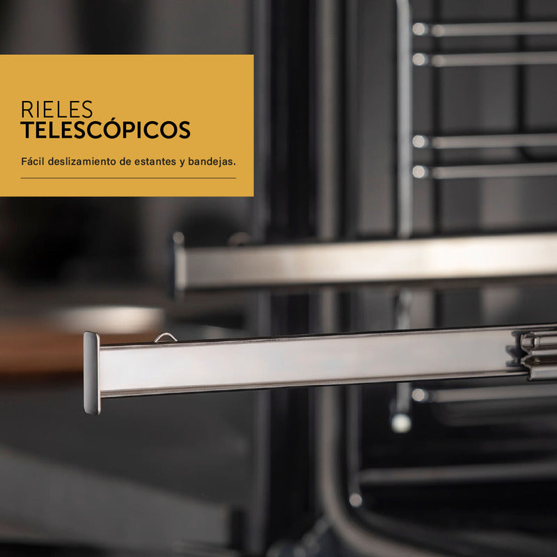 Horno Eléctrico Empotrable Pirolítico Con Air Fry 133 L 90cm Color Negro