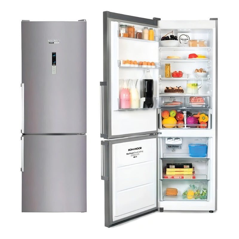 Heladera Koh-i-noor No Frost Acero Inoxidable Khga41d/8 417l - Excelente (Reacondicionado)
