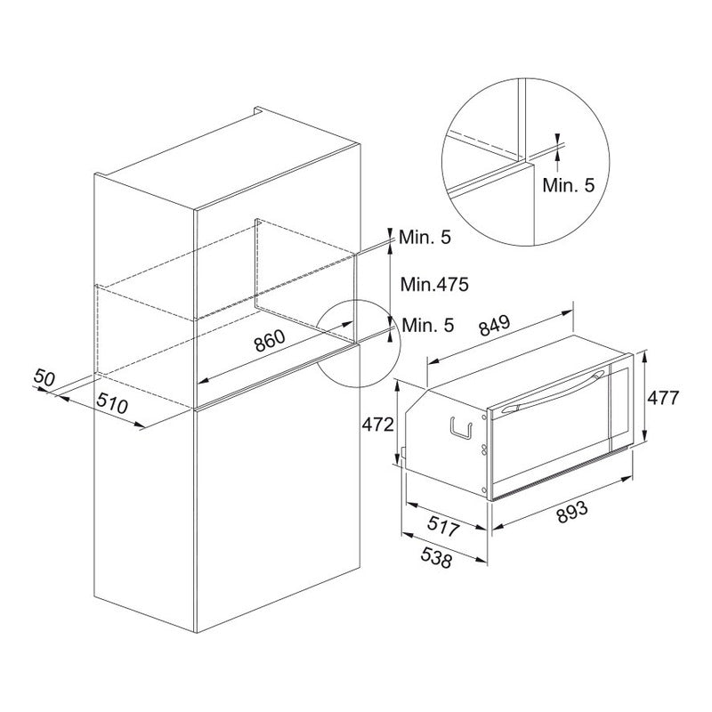 Horno Eléctrico Franke 90cm Fmxo 86 S Xs 84lts Acero 6613109 Color Gris