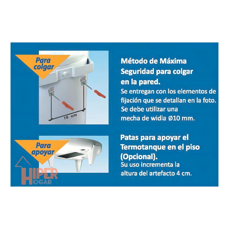 Termotanque Electrico Ecotermo 70 Litros Conexion Inferior Color Blanco