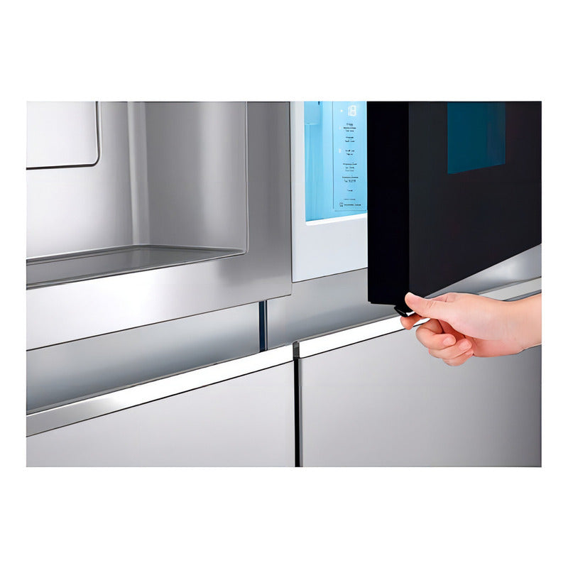 Heladera Side-by-side LG Instaview Thinq Ls66 Inverter 570lts Total No Frost, Color Plateado - Excelente (Reacondicionado)