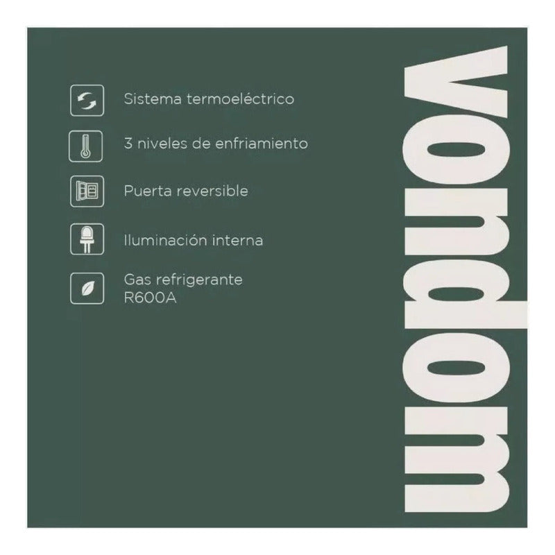 Frigobar Vondom 48 L Acero Inoxidable Rfg148a Motor Compresor