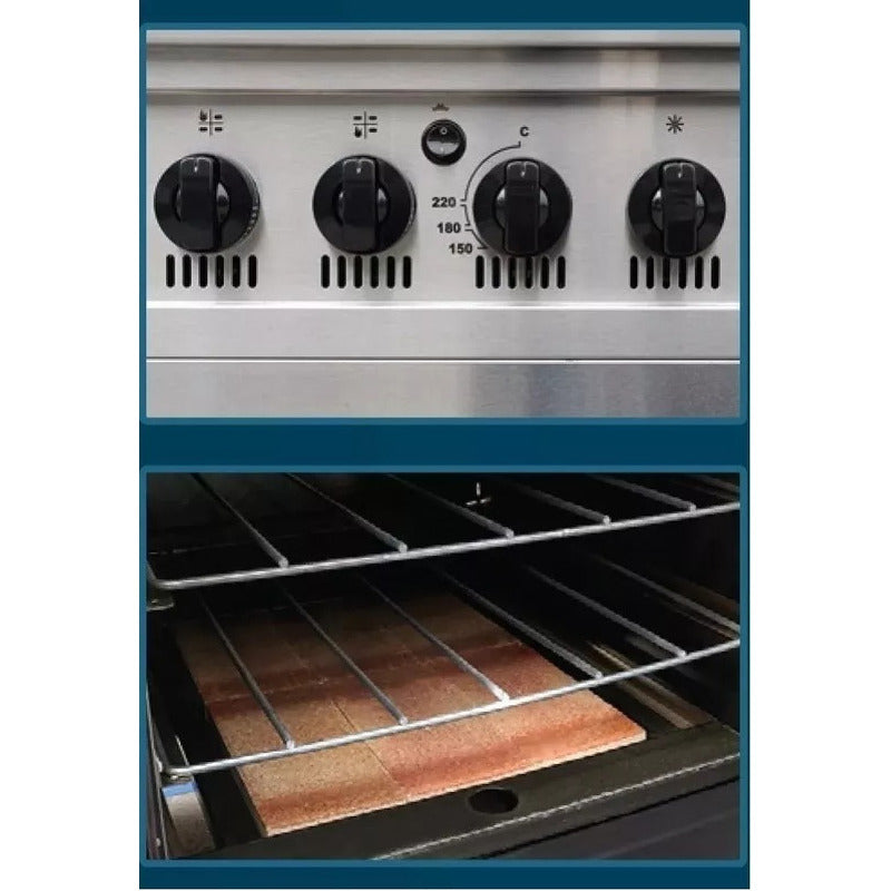 Cocina Semi-industrial 55/60 Cm Corbelli Tst Acero 4 H