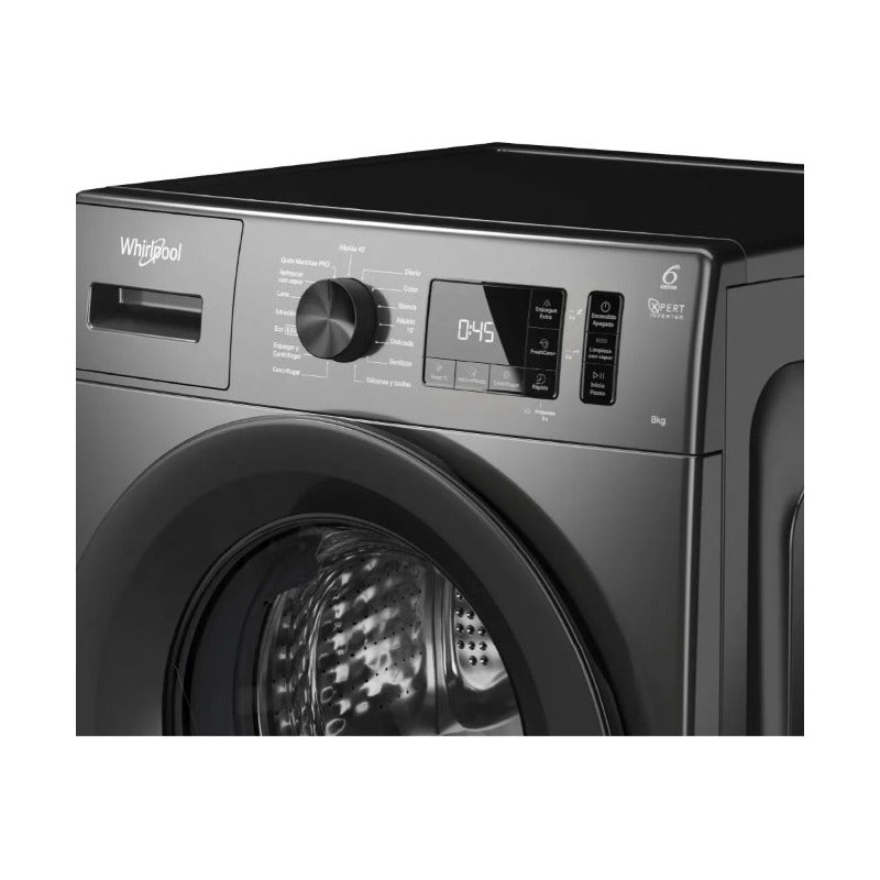 Lavarropas Whirlpool 1200rpm Silver Inverter Wnq80bsdna 8 Kg