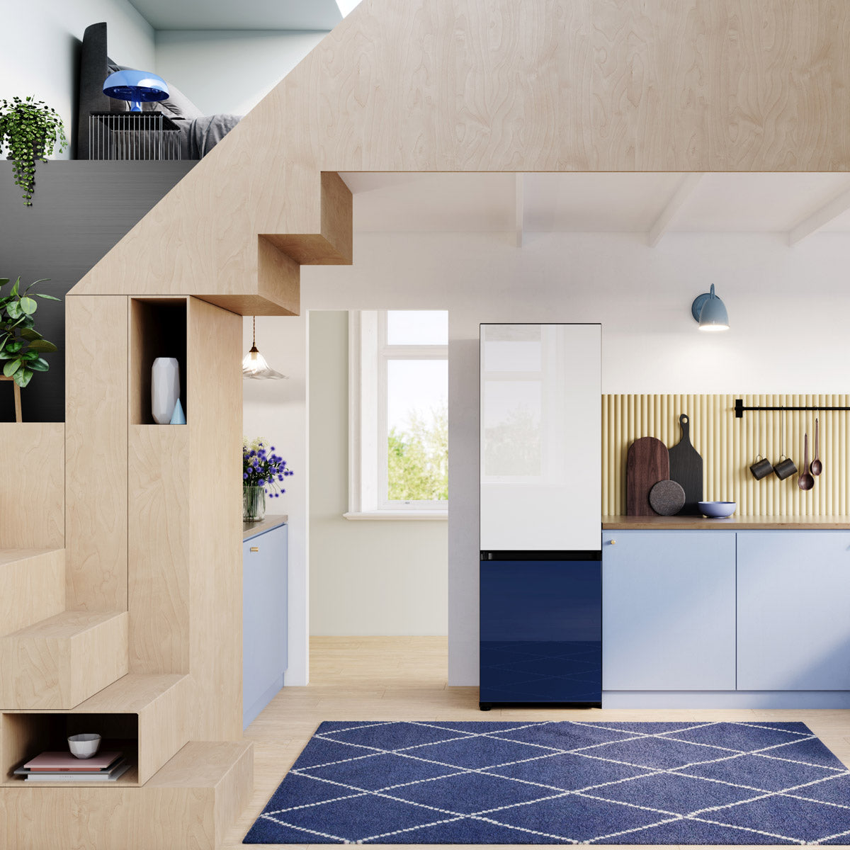 Heladera Samsung Bespoke Flex Freezer Inverter White Navy Color Clean White/glam Navy SARB33A3070WN