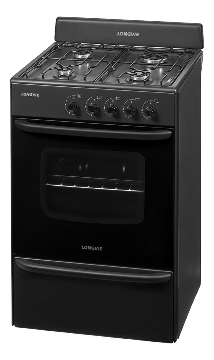 Cocina A Gas Longvie 12231g 56cm Grafito Cajón Parrilla Tipo de conexión Multigas
