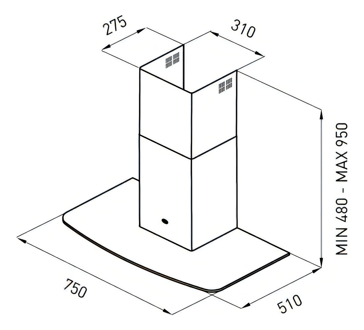 Campana Cocina Extractora Acero Inox Tst Tamel 75cm 270-75