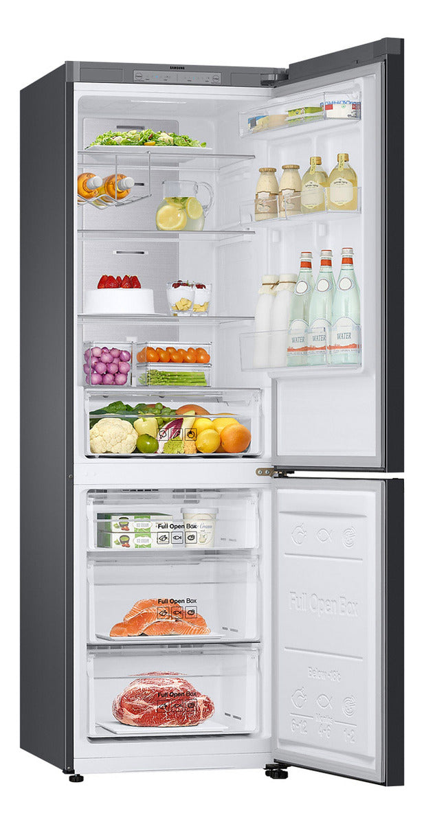 Heladera con freezer inverter Samsung Bespoke color gris 328L RB33A307031 SARB33A307031