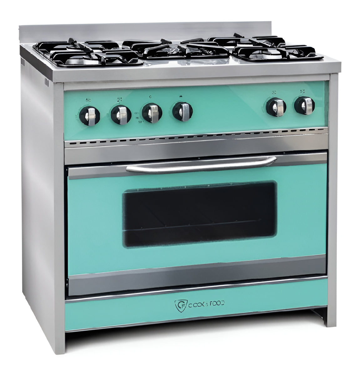 Cocina TST Chiara color verde con puerta con visor semi industrial 453-90V