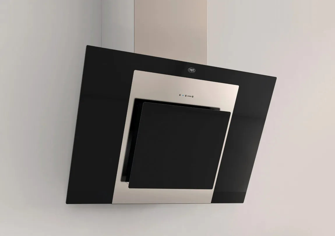 Extractor Purificador De Cocina Tst Espejo Ac. Inox. De Pared 90cm X 38cm X 21.5cm Acero Inoxidable Y Negro