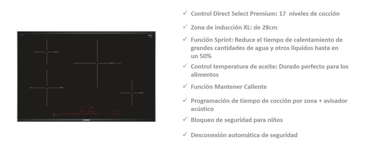 Anafe Electrico Induccion Bosch Pie875dc1e 80cm