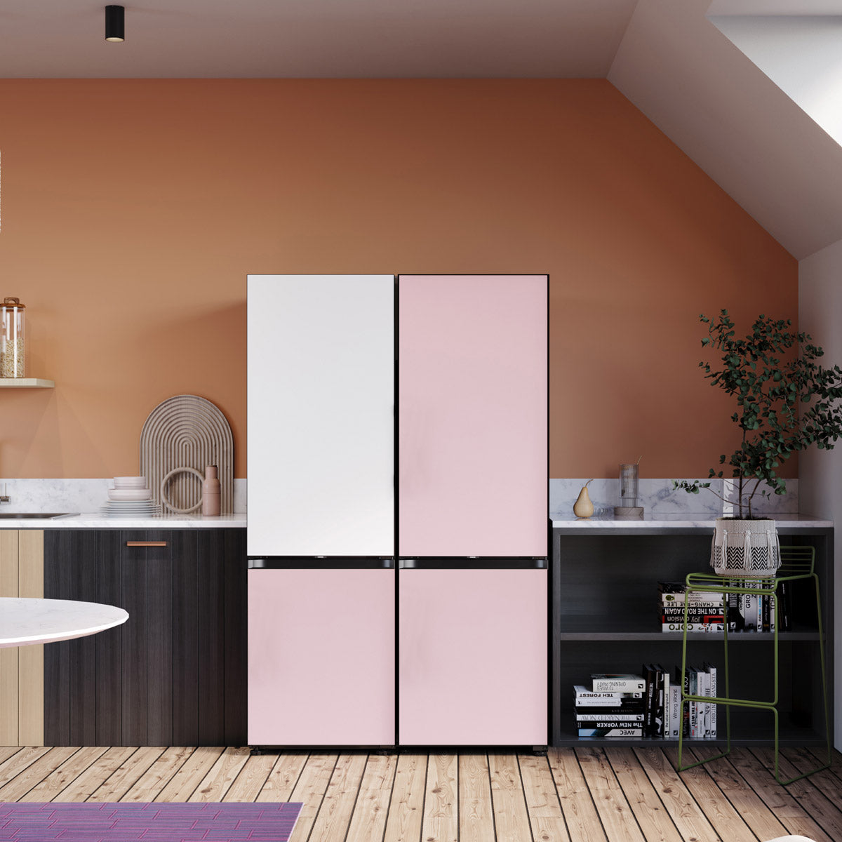 Heladera con freezer inverter Samsung Bespoke RB33A3070 color glam pink 328L SARB33A307032