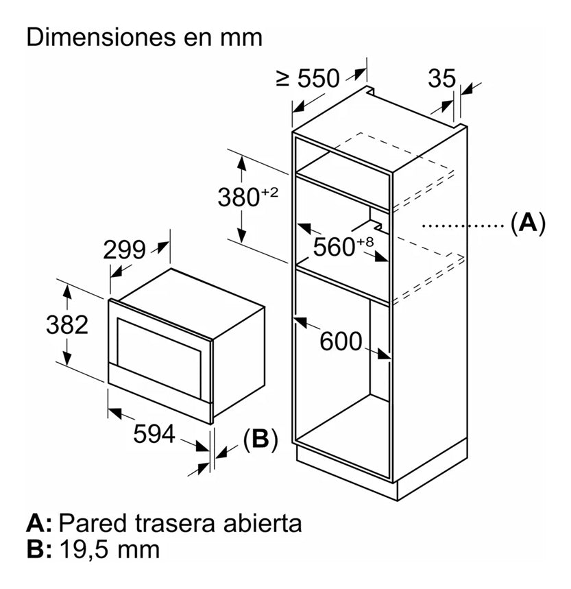 Microondas Con Grill Integrable Bosch Bel7321b1 Serie 8