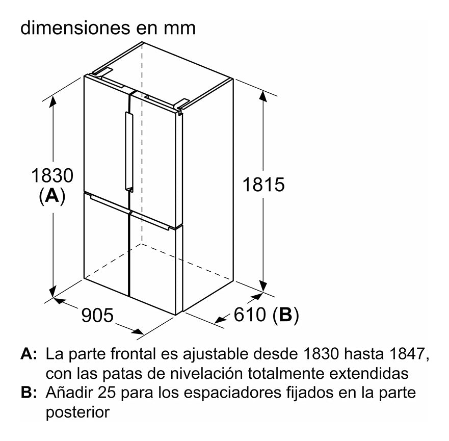 Heladera No Frost Bosch Kfn96vpea Multi Puerta Acero Inox