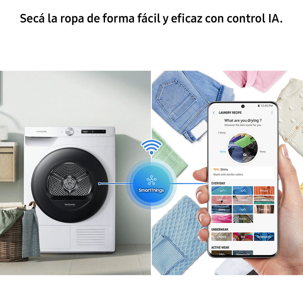 Secarropas Por Calor Samsung 9kg Inverter Blanco Sadv90t5240aw