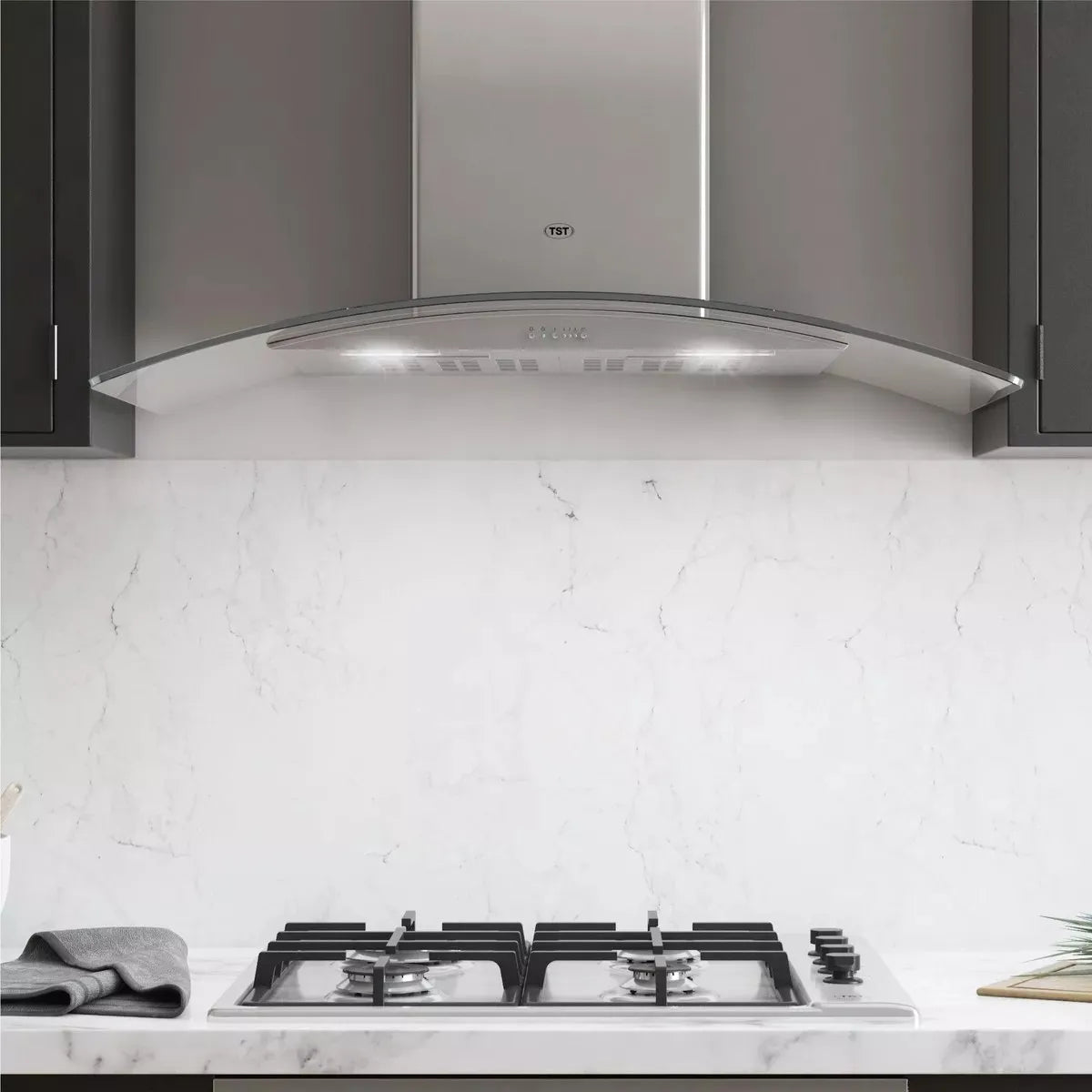 Extractor Purificador De Cocina Tst Lacar Ac. Inox. De Pared 500mm X 900mm Plateado