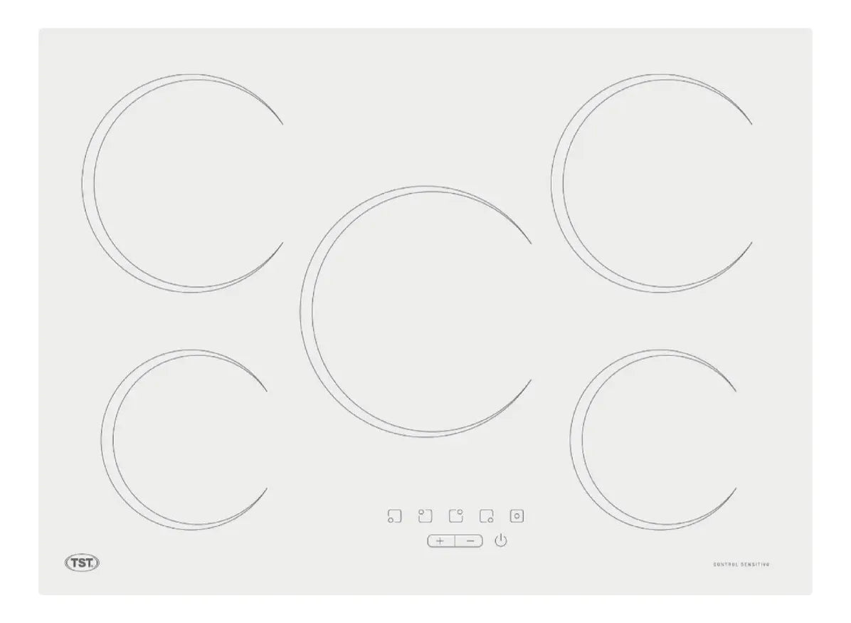 Anafe Vitroceramico Vitro V 26-5 Tst 5 Hornallas Blanco 52x71 Cm