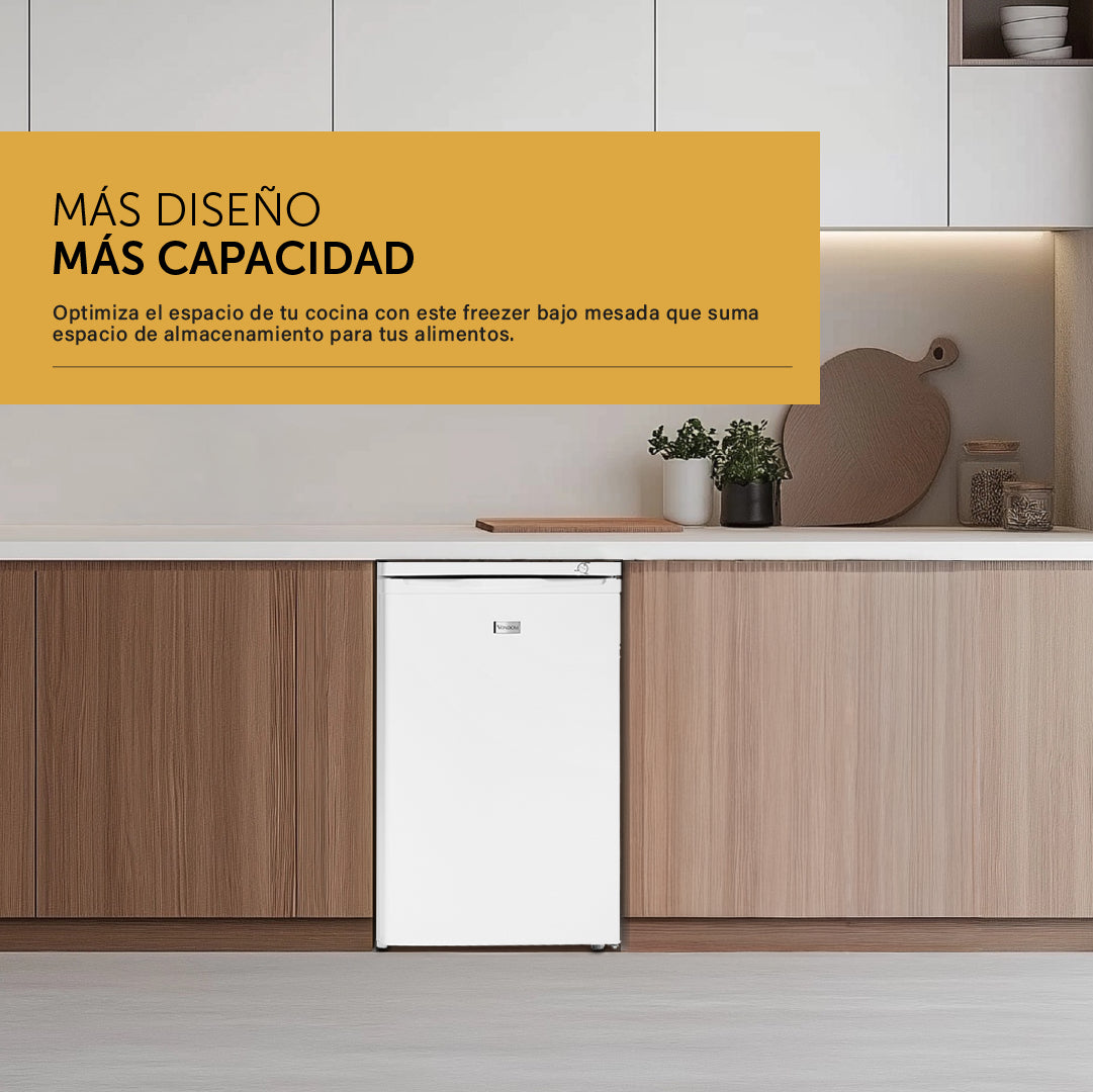 Freezer Bajo Mesada Vondom Línea Blanca 85 Litros FR55BLANCO