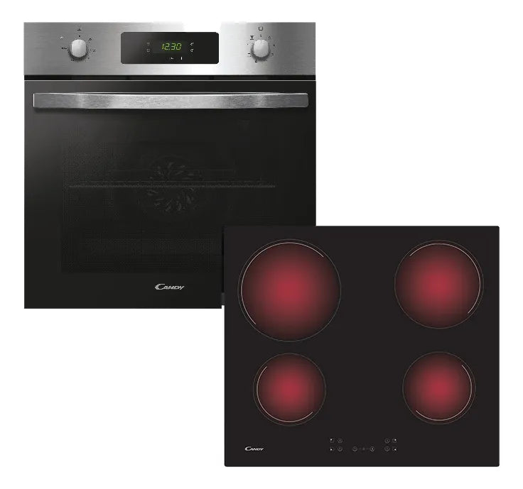 Combo Candy Horno Electrico Fidcx605l + Anafe Ch64ccb Vitroc Color Negro