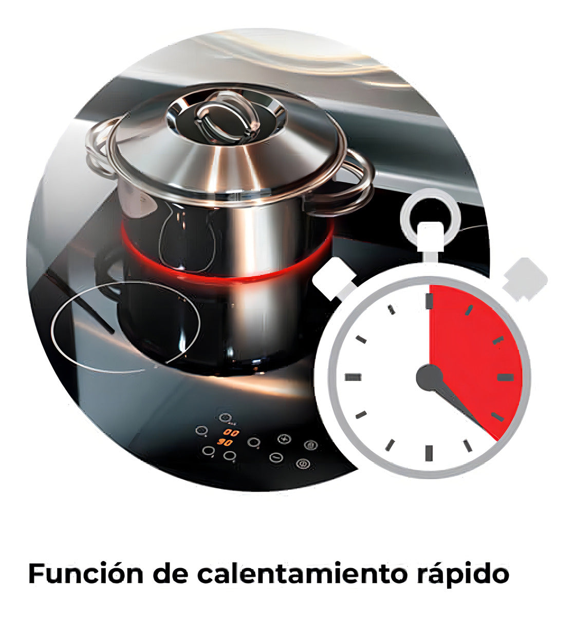 Anafe Vitrocerámico Longvie Avst330k Sensitive Touch Color Negro