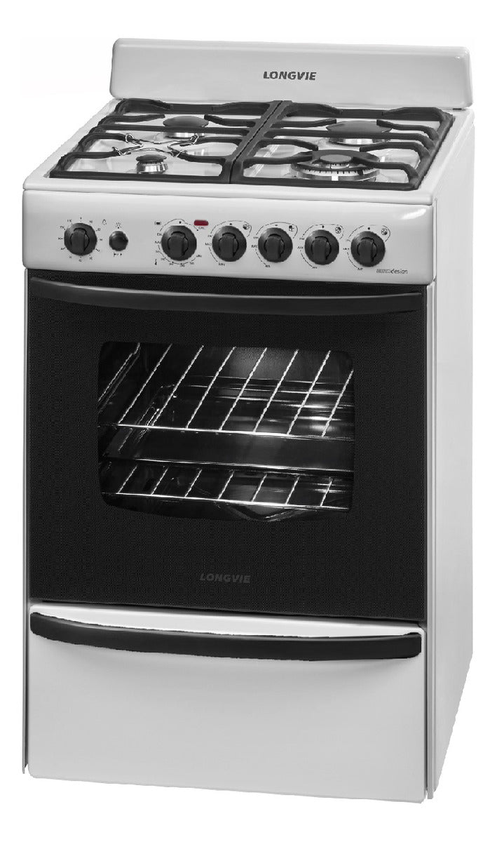 Cocina Longvie Eurodesign 19601B color blanco con puerta con visor