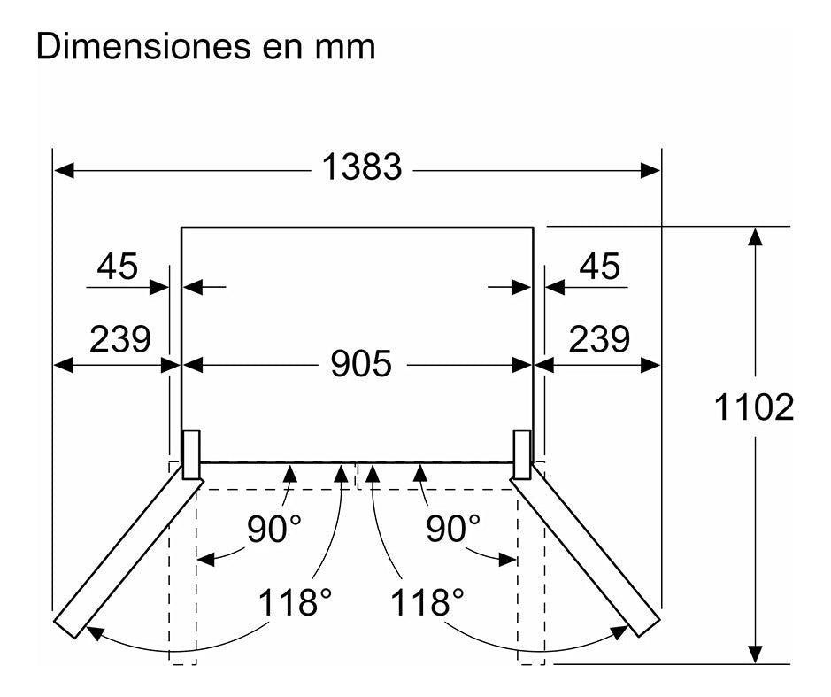 Heladera No Frost Bosch Kfn96vpea Multi Puerta Acero Inox