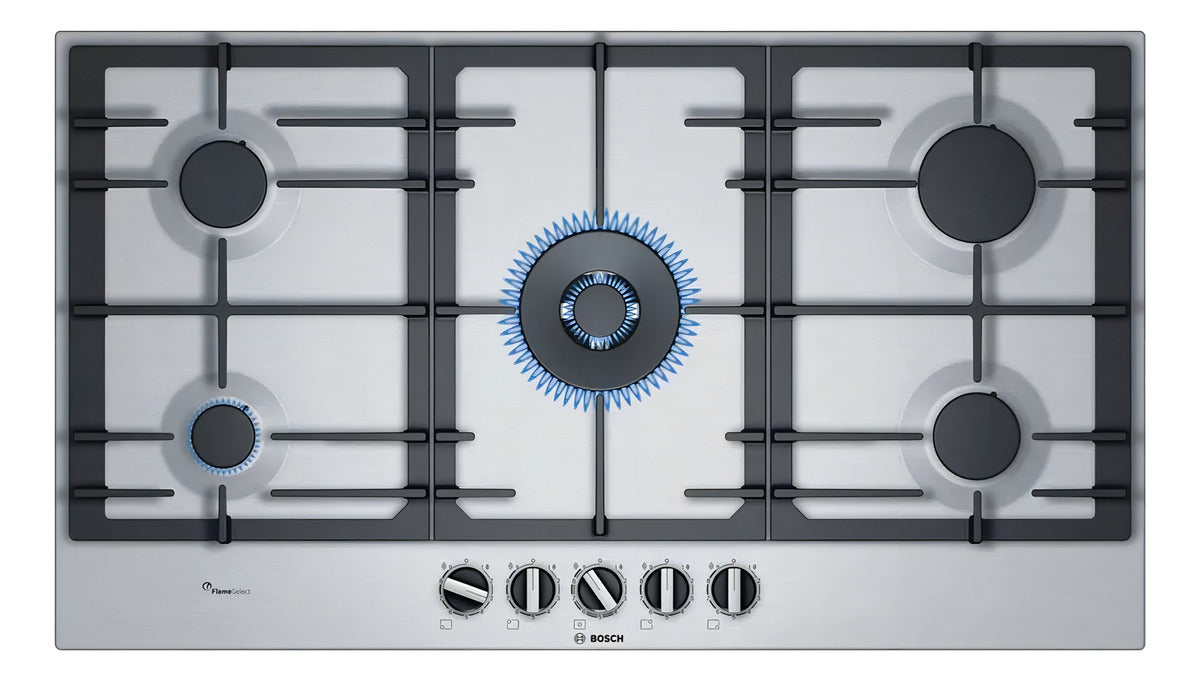 Anafe Bosch Serie 6 A Gas Acero 5 Hornallas Acero Pcr9a5b90