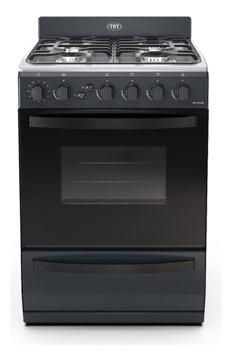 Cocina Waykuna 57cm 4 Hornallas Negro Mate TST 35-58