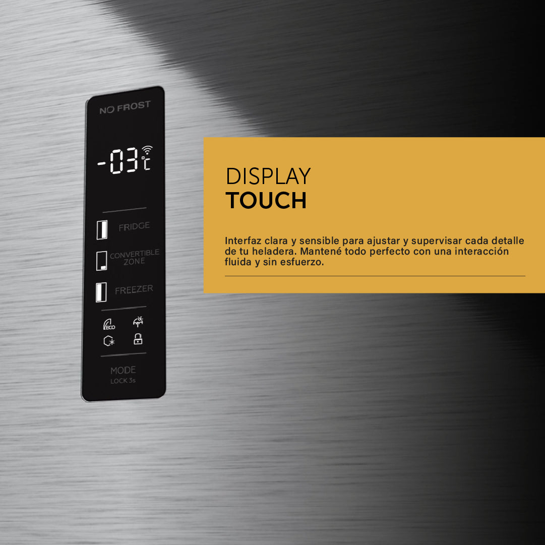 Heladera Inverter No Frost Vondom Acero Inox Negro 631 L SBS631 BLACKINOX