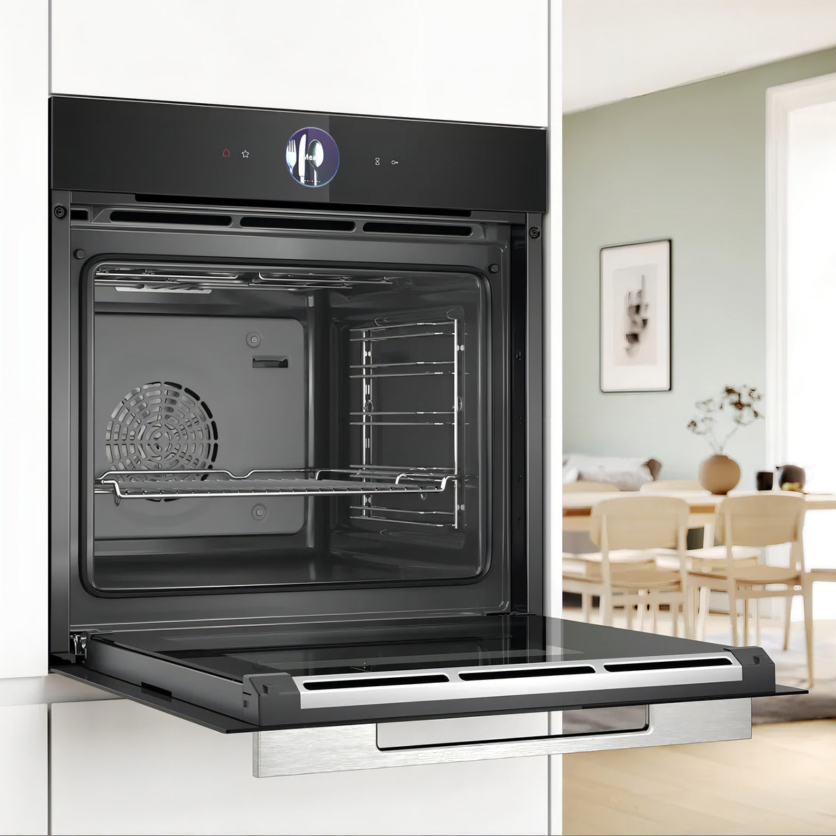 Horno De Empotrar Digital Bosch Hrg7361b1 Vapor Añadido 71lt Negro
