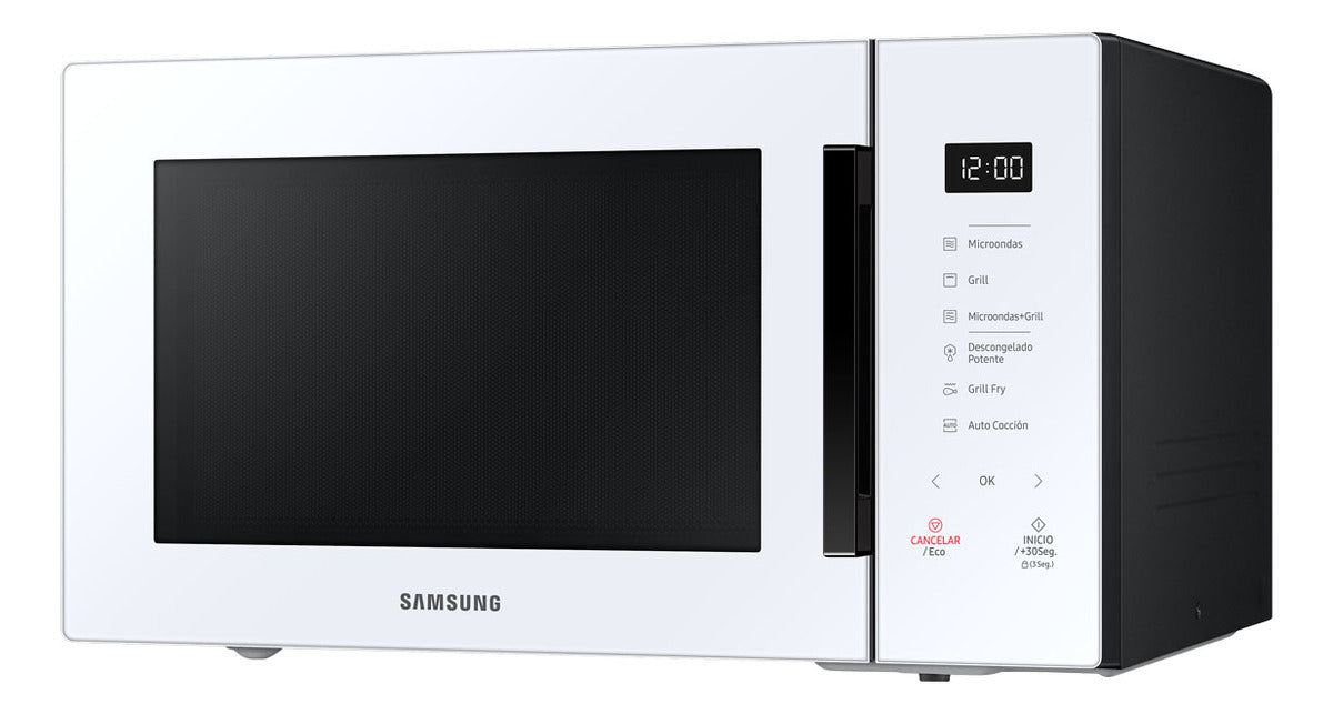 Microondas Samsung Bespoke Grill Fry Ceramico 30 L Blanco SAMG30T5019CW