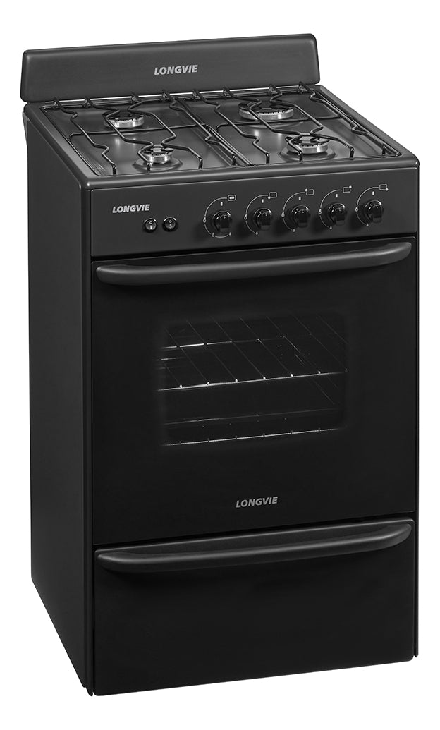 Cocina A Gas 56cm 4h Longvie 12331g Grafito