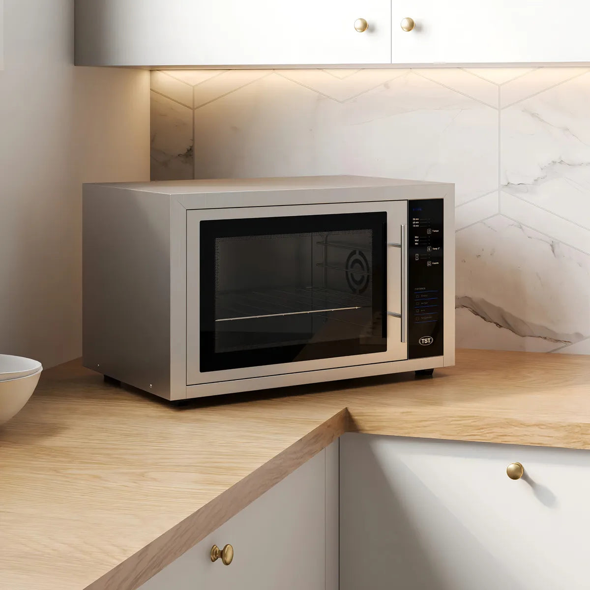 Horno Tst Electrico De Apoyar Attivo 45l Con Convector Inox Color Plateado