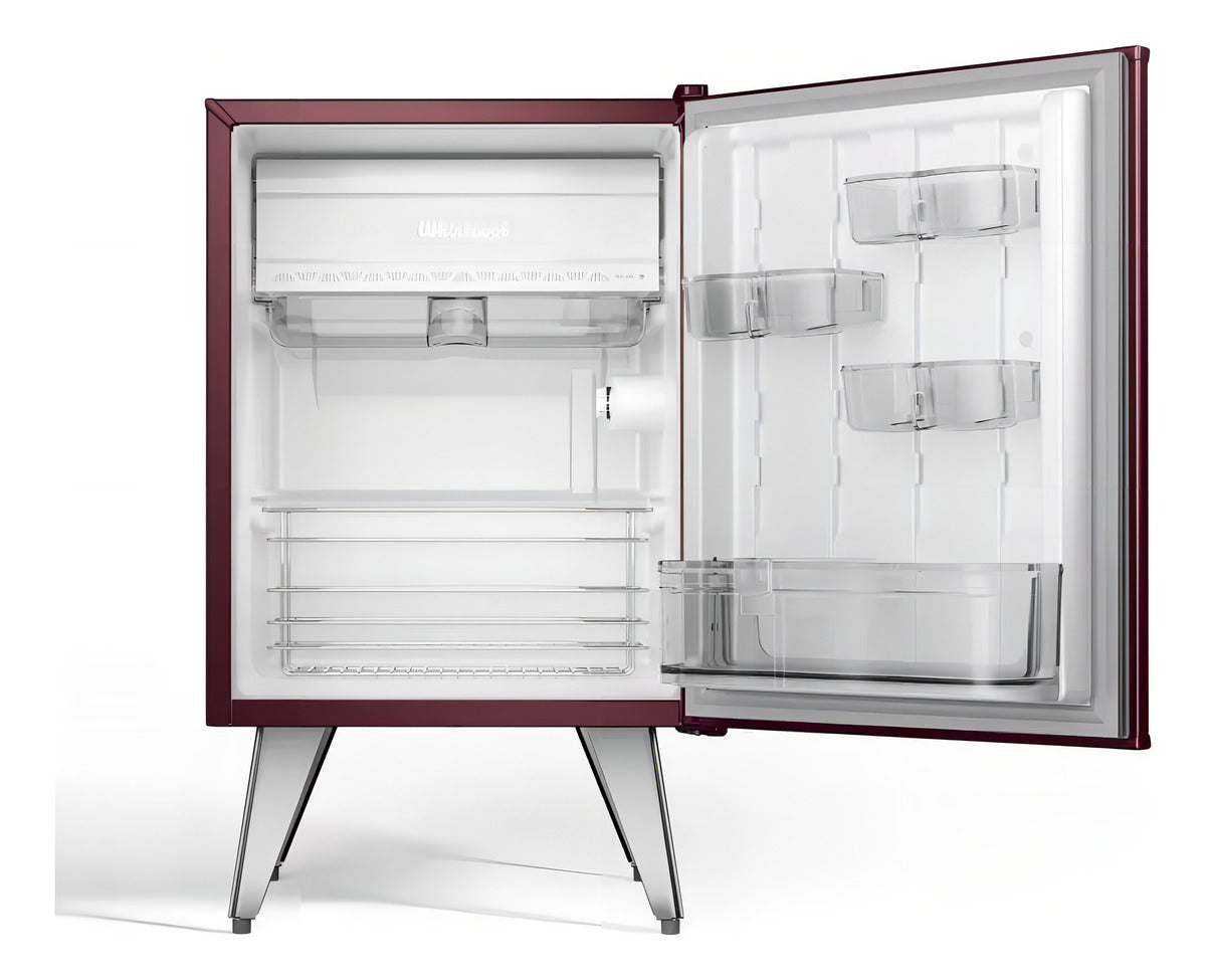 Heladera Compacta Whirlpool Retro Marsala Wine 76 Lts . Marsala Vino WRA08HGDIM