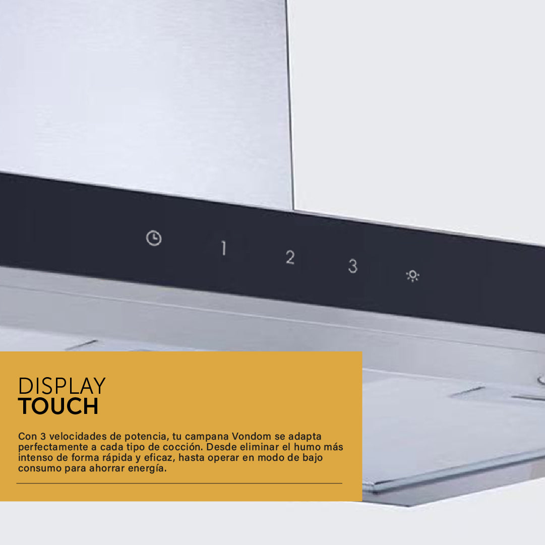 Campana De Pared Vondom - Acero Inox Con Frente Negro 90 Cm VC90AM