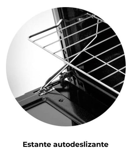 Horno A Gas Longvie H14600xf Con Cajón Parrilla De Empotrar Color Plateado