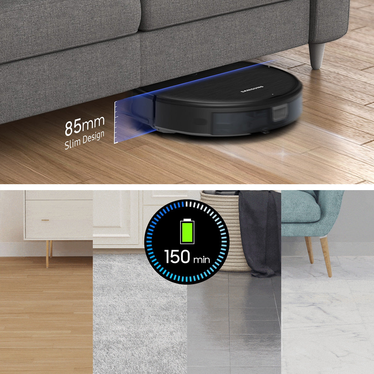 Aspiradora Robot Samsung Powerbot-e 2 En 1 Negro Vr05r5050wk