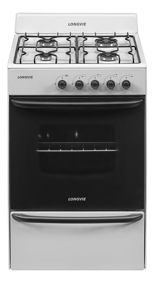 Cocina A Gas Longvie 12231b 56cm Cajón Parrilla Color Blanco