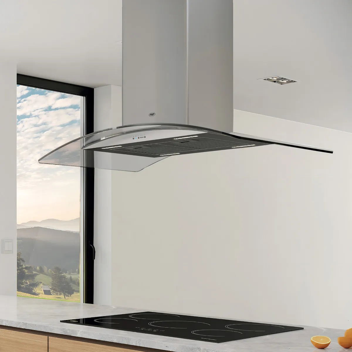 Extractor Purificador De Cocina Tst Lacar Ac. Inox. Isla 60cm X 90cm Plateado