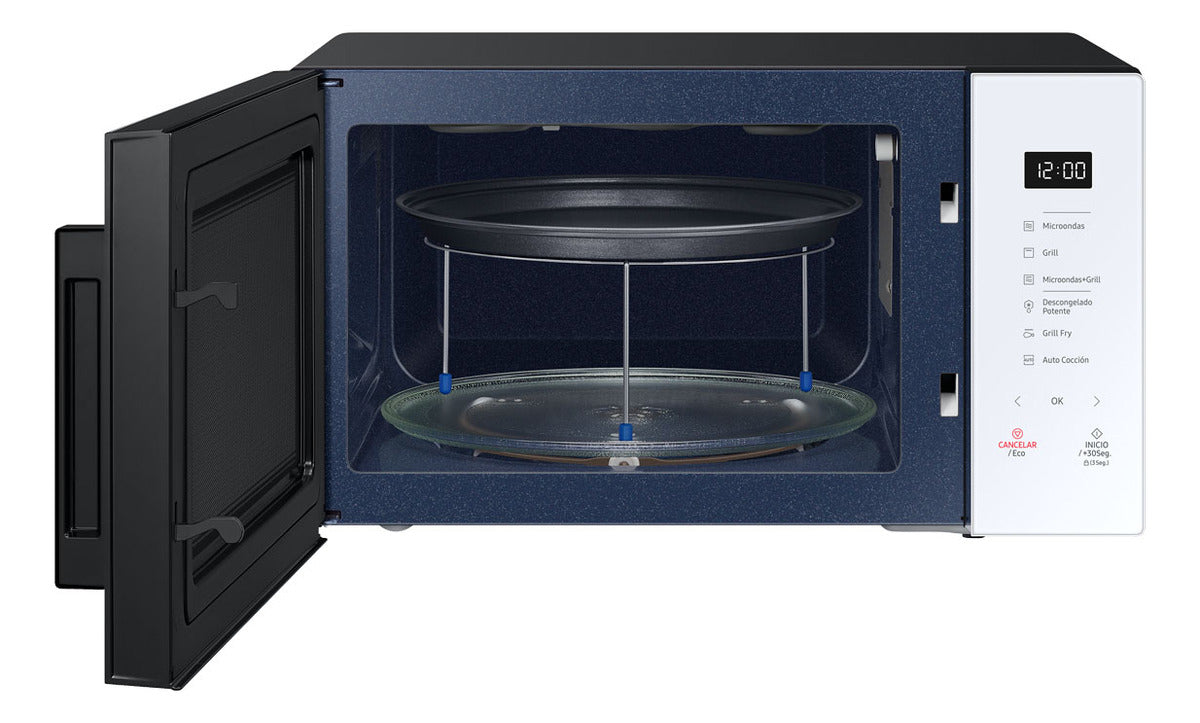 Microondas Samsung Bespoke Grill Fry Ceramico 30 L Blanco SAMG30T5019CW