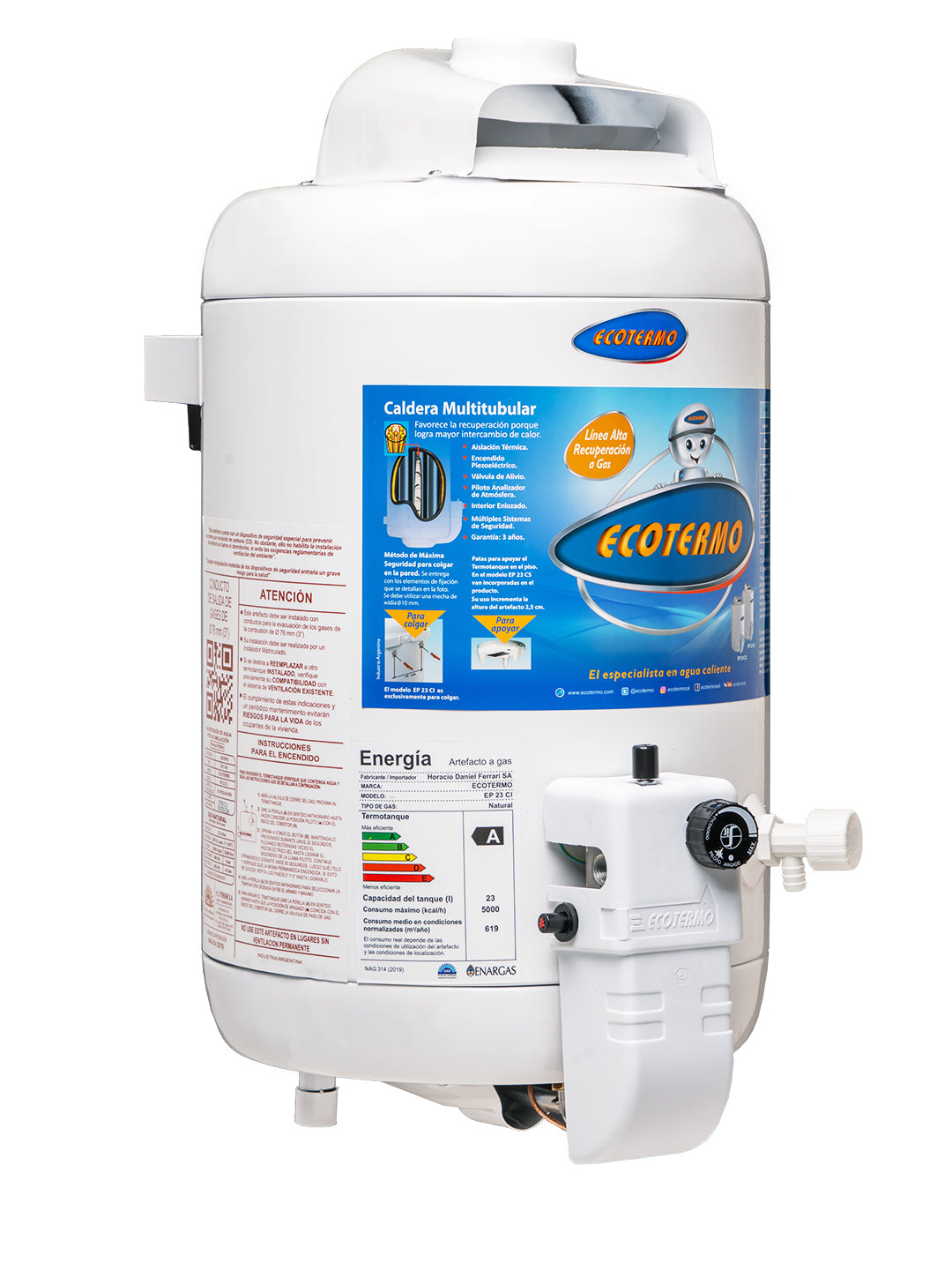 Termotanque a Gas Ecotermo EP 23 C/INF 23 Litros TECO2NI023