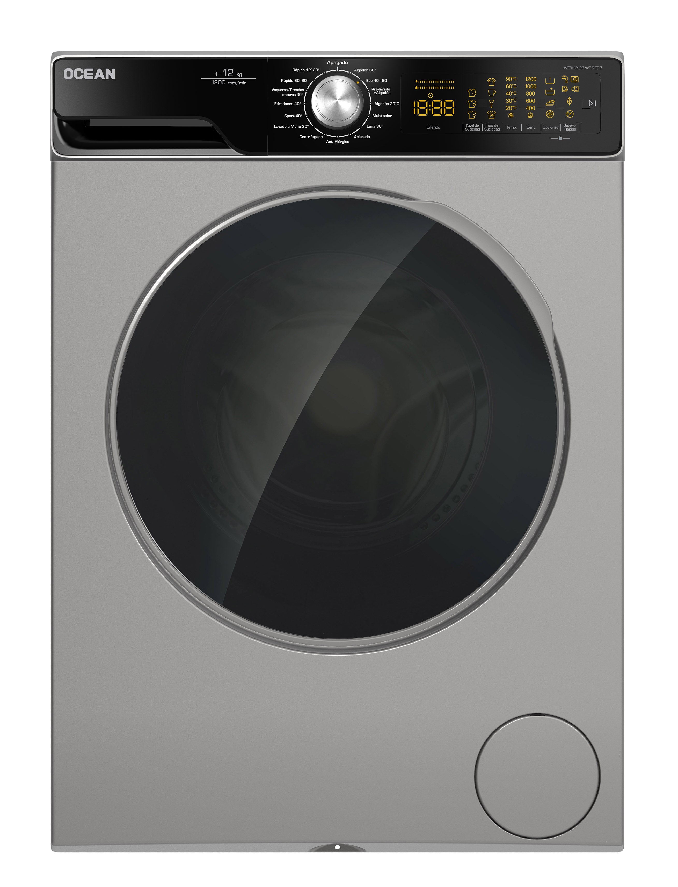 Lavarropas Ocean WFOI12123WTSEP7 Carga Frontal Silver 12Kg 1200RPM Inverter